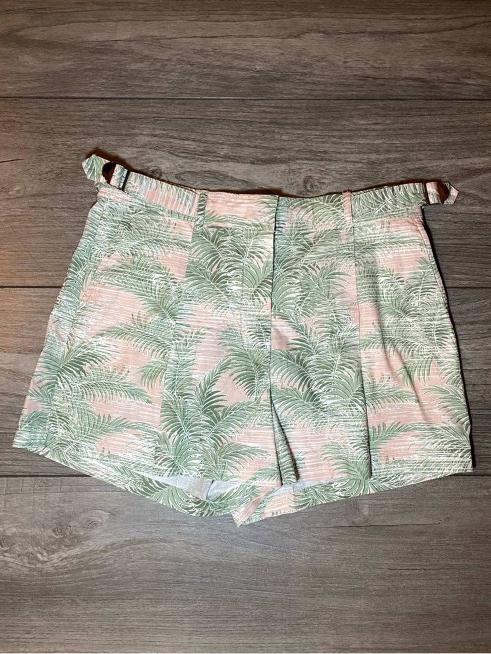 NWT ATM Anthony Thomas Melillo Palm-Print Hawaiian 100% Cotton Poplin Shorts
